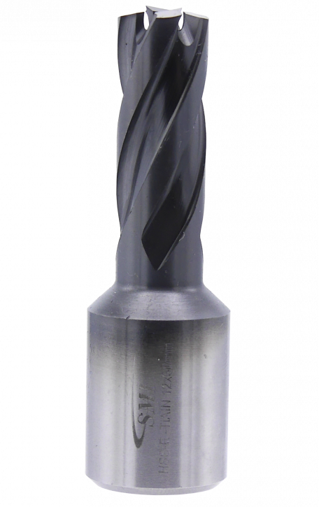 SMI HSS TiAlN Kernbohrer 12 mm Drm. 19 mm Weldon Aufnahme SMI HSS TiAlN Kernbohrer 12 mm Drm. 19 mm Weldon Aufnahme