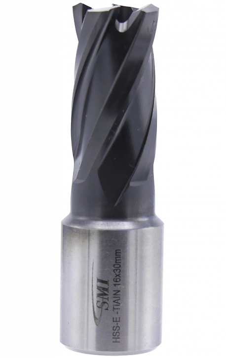 SMI HSS TiAlN Kernbohrer 16 mm Drm. 19 mm Weldon Aufnahme SMI HSS TiAlN Kernbohrer 16 mm Drm. 19 mm Weldon Aufnahme