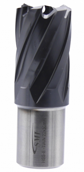 SMI HSS TiAlN Kernbohrer 22 mm Drm. 19 mm Weldon Aufnahme SMI HSS TiAlN Kernbohrer 22 mm Drm. 19 mm Weldon Aufnahme