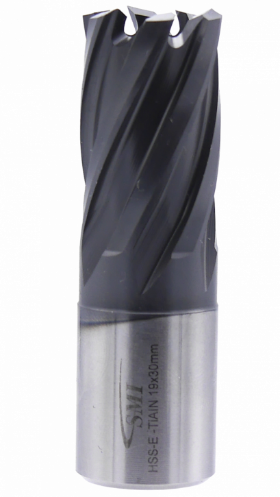 SMI HSS TiAlN Kernbohrer 19 mm Drm. 19 mm Weldon Aufnahme SMI HSS TiAlN Kernbohrer 19 mm Drm. 19 mm Weldon Aufnahme