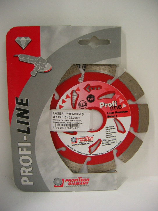 ProfiTech Profi Line Premium Laser Beton S 115x22,2 mm Diamanttrennscheibe ProfiTech Profi Line Premium Laser Beton S 115x22,2 mm Diamanttrennscheibe