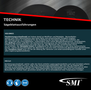 Metall-Kreissägeblatt HSS Dmo5 - 250 x 2,0 x 40 - 128 Zähne